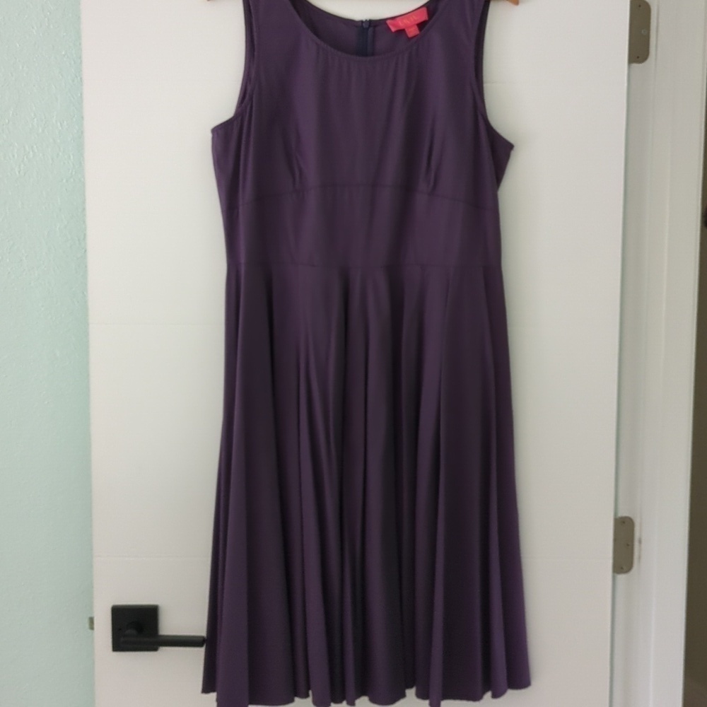 Made in Italy Fit & Flare Purple YTK Lavia Minimalist Office Career Midi Dress